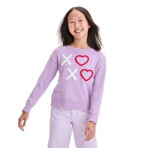 NWT Art Class Girls XO Valentine's Day Pullover Sweater 92807659 Light Purple XL